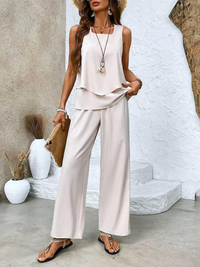 Sienna | Layered Palazzo Summer Loungewear Lightweight Fluid Fit Set