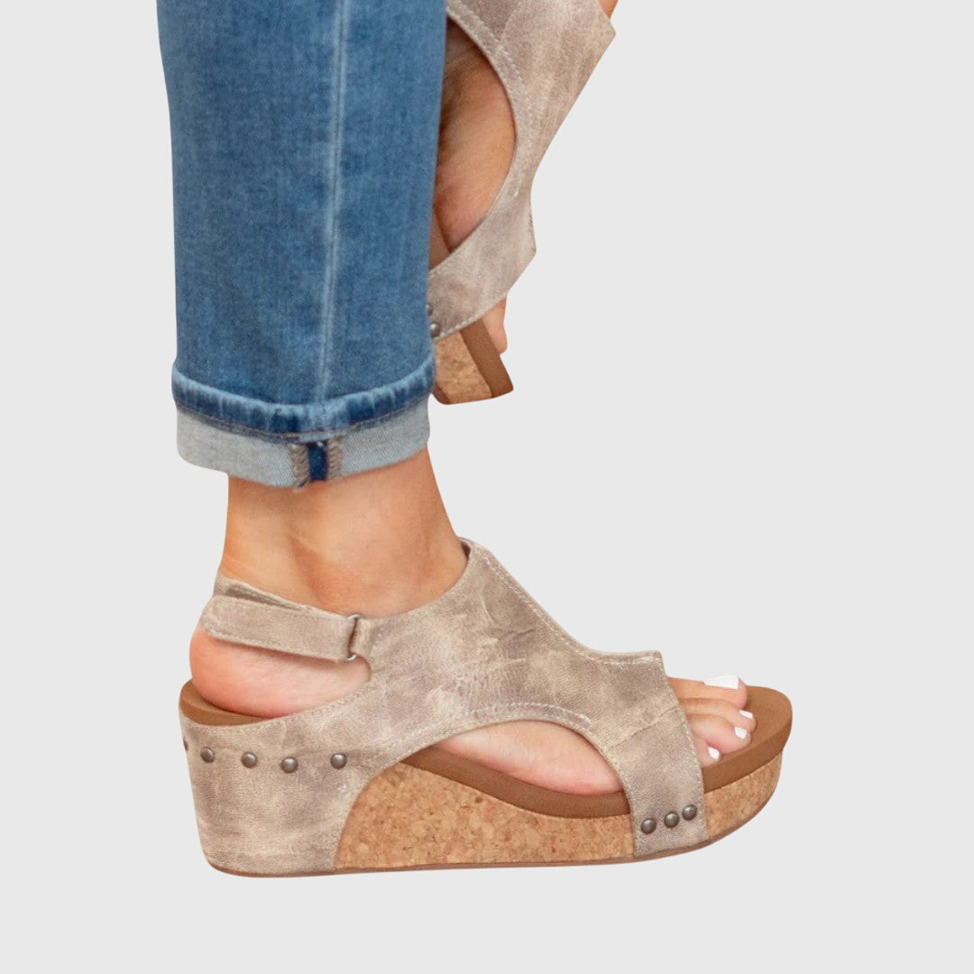 Women's Platform Sandals – Distressed Leather Slingback Casual | Amelia 4