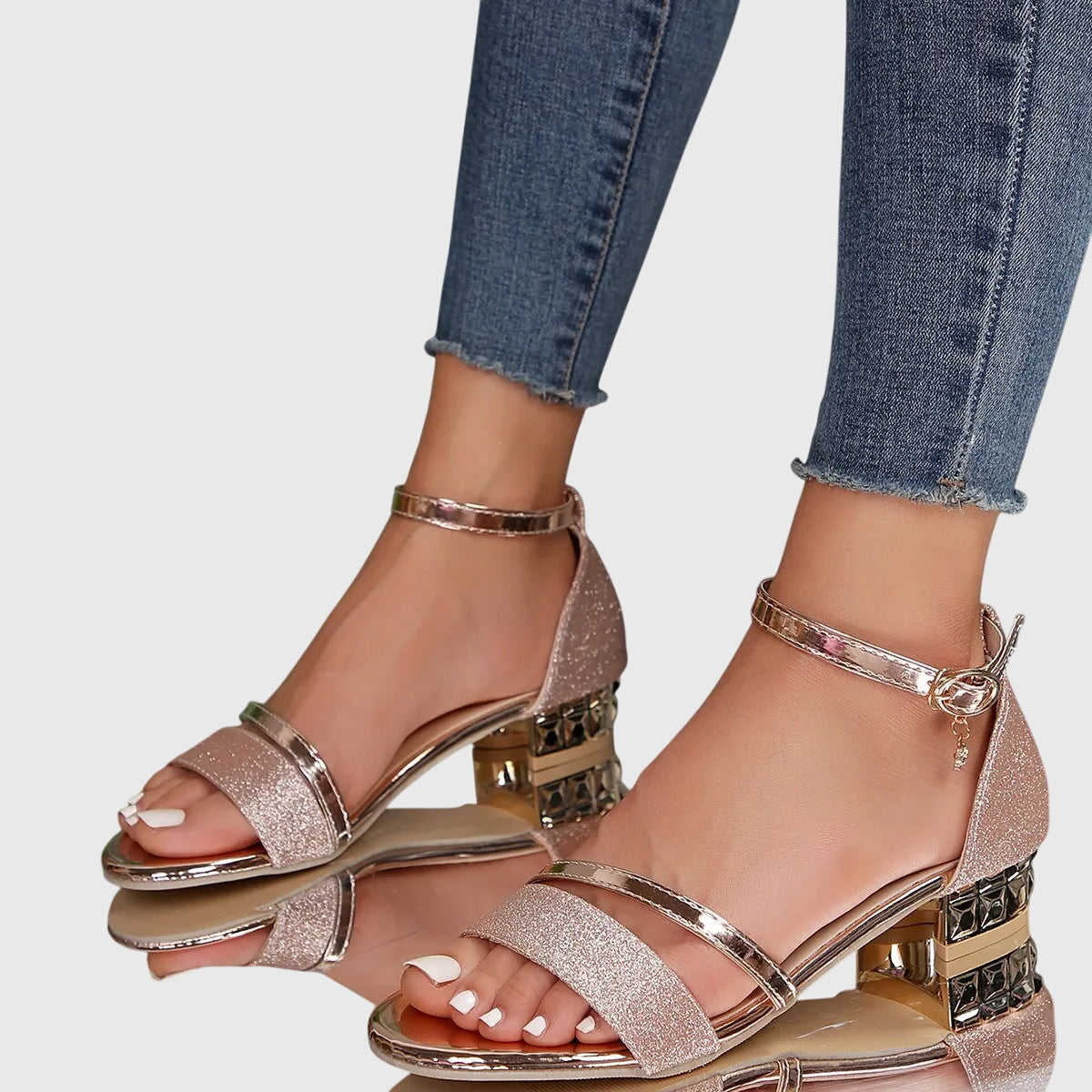 Isla | Orthopaedic Adjustable Fit Heeled Sandals Comfort