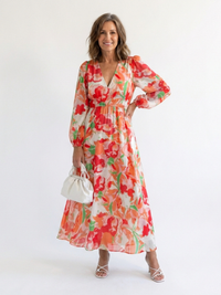 Amelia | Floral Day Dress Lightweight Maxi Fit Long Sleeve