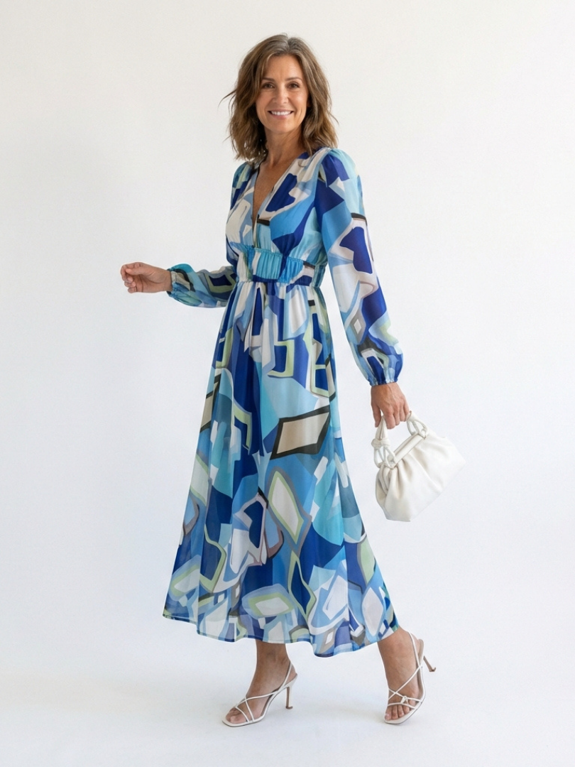 Amelia | Floral Day Dress Lightweight Maxi Fit Long Sleeve