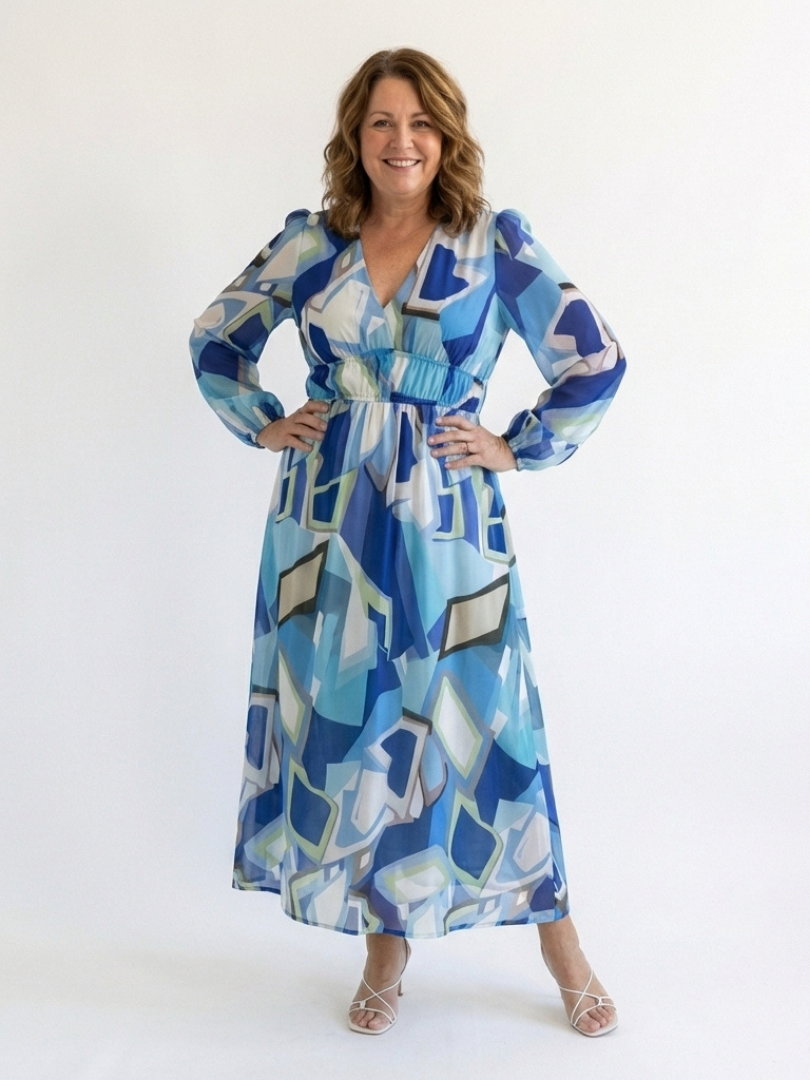 Amelia | Floral Day Dress Lightweight Maxi Fit Long Sleeve