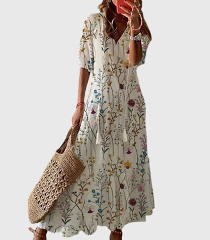 Women's Maxi Dress – Lightweight Ikat Print Relaxed Fit Resort Wear | Isla 7