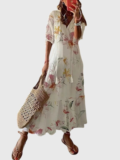 Women's Maxi Dress – Lightweight Ikat Print Relaxed Fit Resort Wear | Isla 8