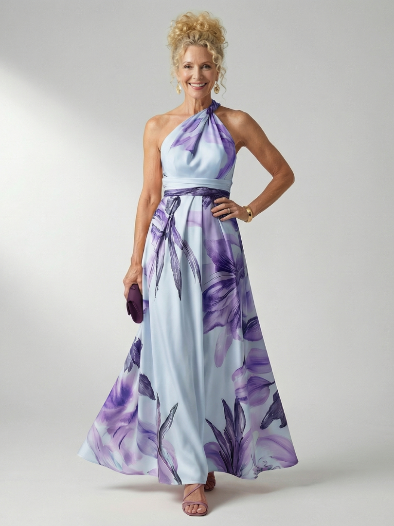 Monica | Sleeveless Halter Summer Dress Relaxed Fit Maxi