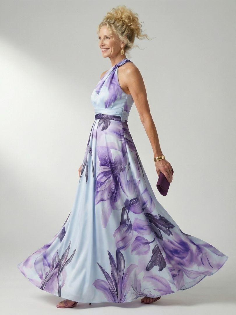 Monica | Sleeveless Halter Summer Dress Relaxed Fit Maxi