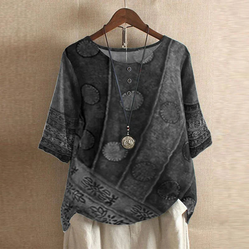 Women's Tunic Tops – Linen Blend Relaxed Fit Casual | Florence 2