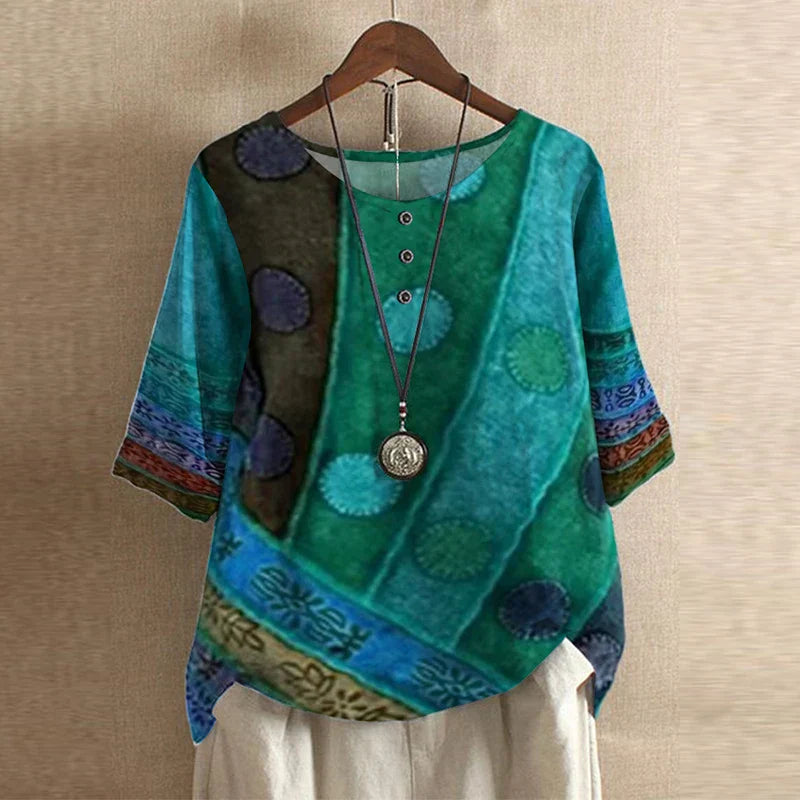 Women's Tunic Tops – Linen Blend Relaxed Fit Casual | Florence 3