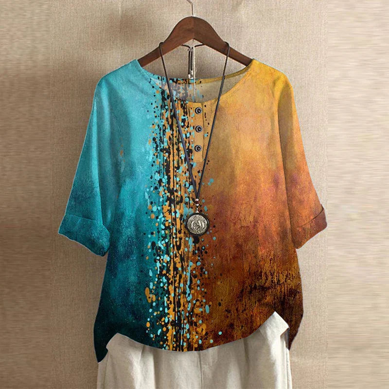 Women's Tunic Tops – Linen Blend Relaxed Fit Casual | Florence 8