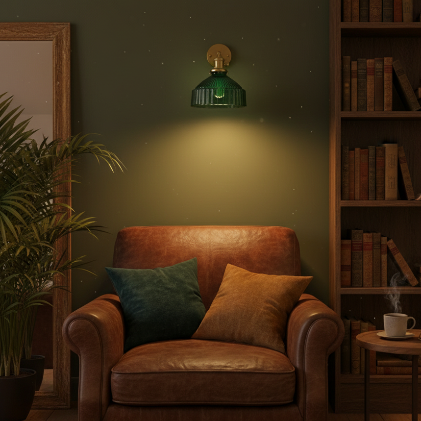 Archi | Applique Murale Laiton Verre Cannelé Design Rétro