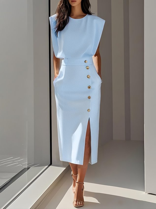 Women's Midi Dress – Heavyweight Crepe Tailored Fit Formal | Amelia 3