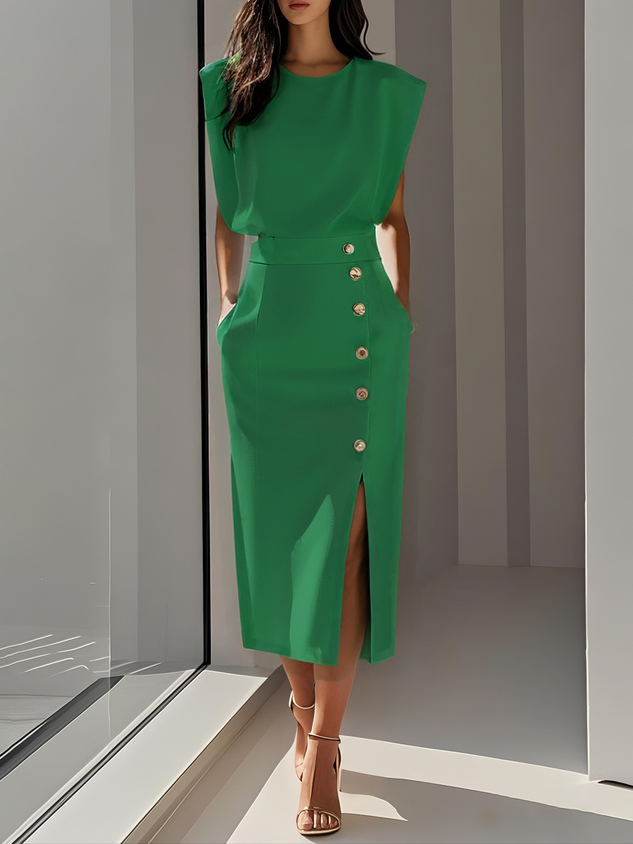 Women's Midi Dress – Heavyweight Crepe Tailored Fit Formal | Amelia 4