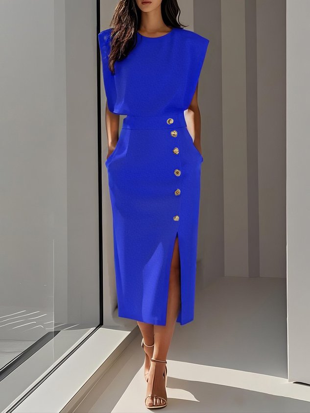 Women's Midi Dress – Heavyweight Crepe Tailored Fit Formal | Amelia 6