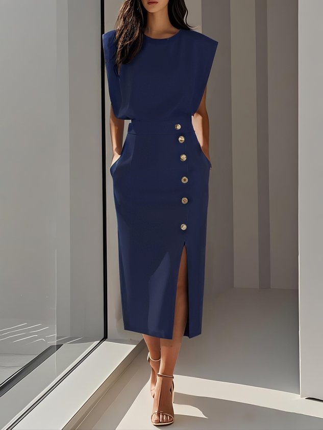 Women's Midi Dress – Heavyweight Crepe Tailored Fit Formal | Amelia 8