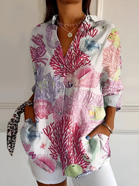 Sophie | Floral Print Casual Lightweight Relaxed Fit Blouse