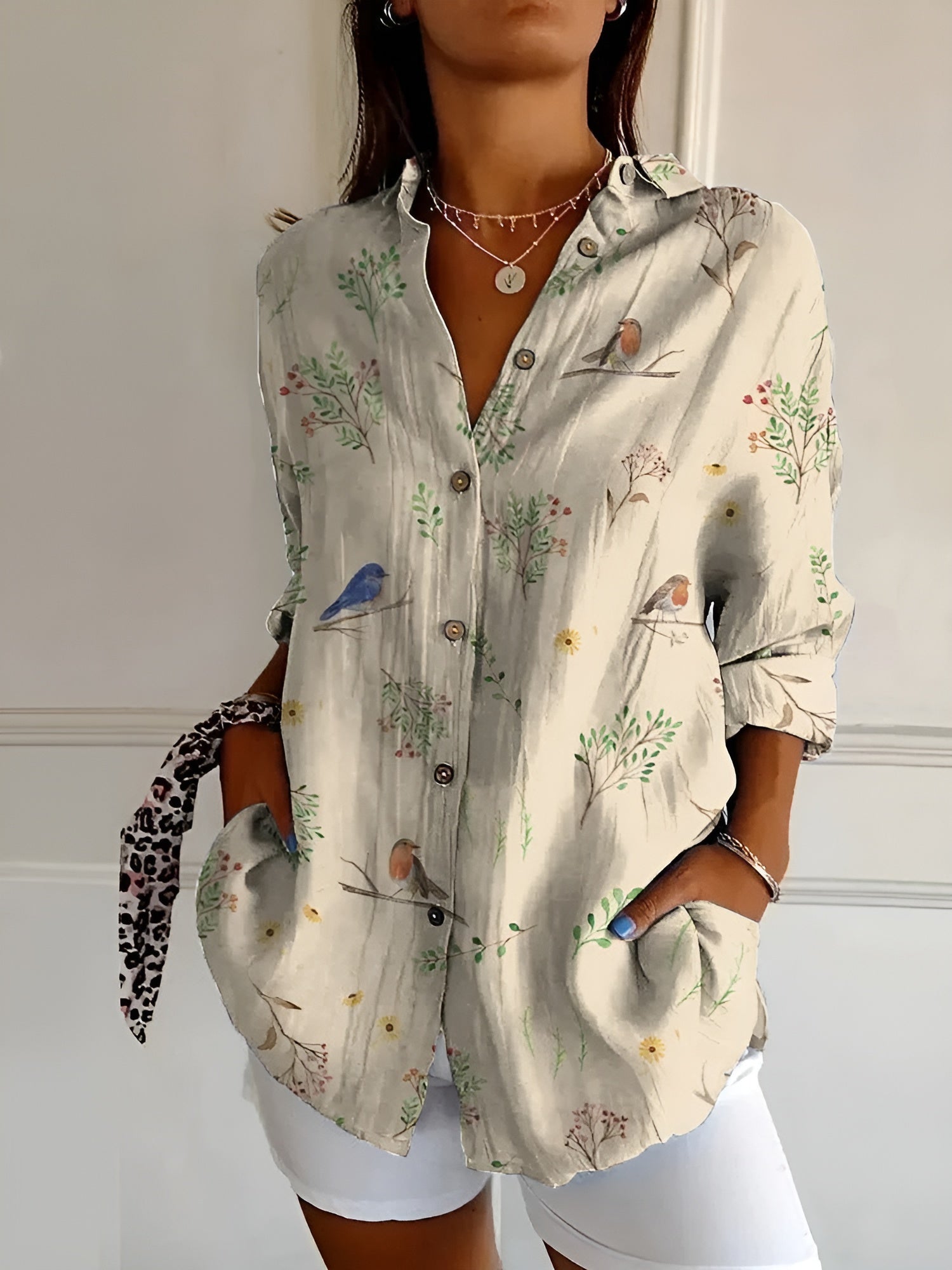 Women's Button-Down Blouse – Lightweight Relaxed Fit Casual | Florence 5