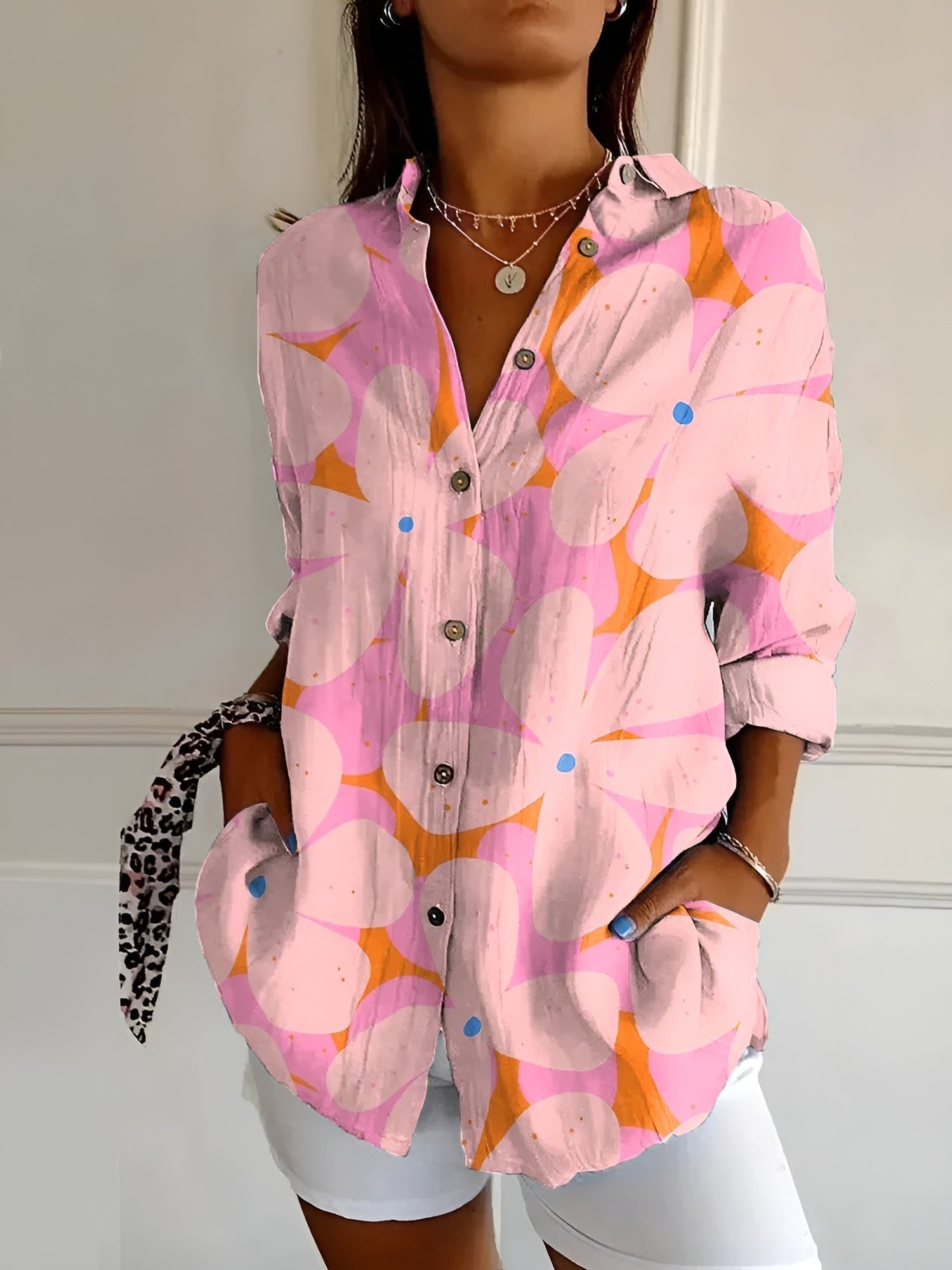 Women's Button-Down Blouse – Lightweight Relaxed Fit Casual | Florence 6