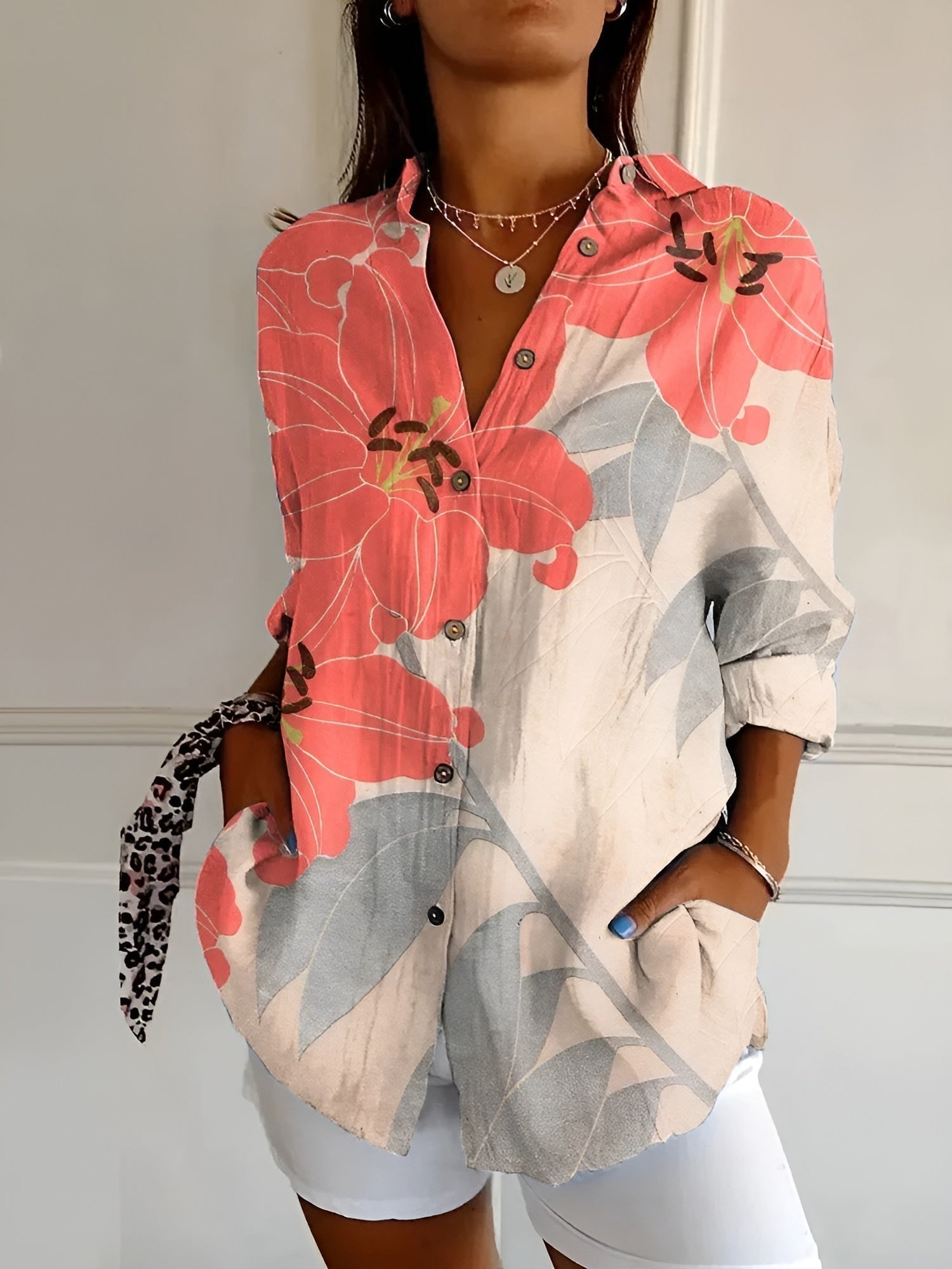 Women's Button-Down Blouse – Lightweight Relaxed Fit Casual | Florence 7