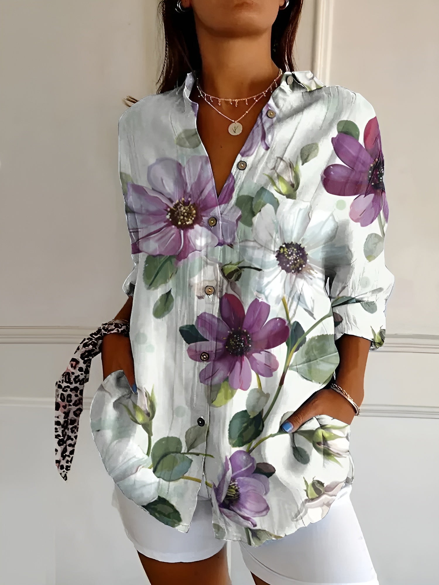 Women's Button-Down Blouse – Lightweight Relaxed Fit Casual | Florence 8