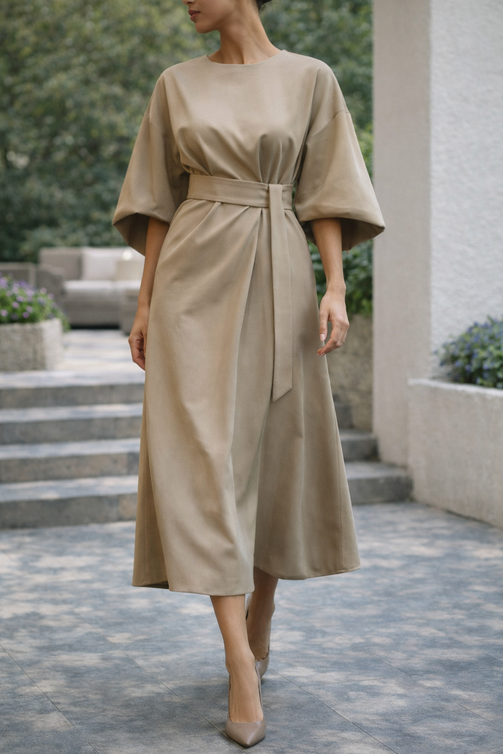 Women's A-Line Dress – Crepe Blend Structured Evening | Florence 4
