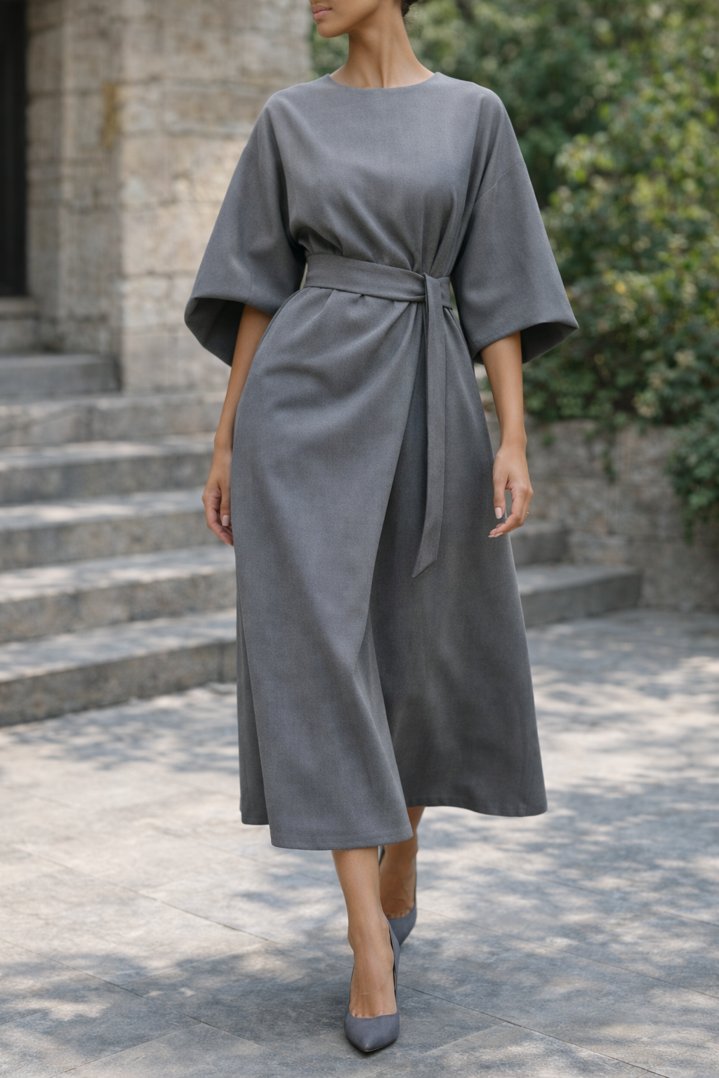 Women's A-Line Dress – Crepe Blend Structured Evening | Florence 5