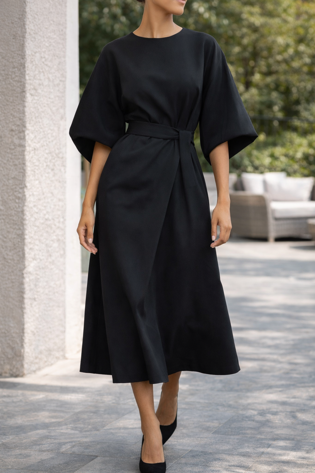 Women's A-Line Dress – Crepe Blend Structured Evening | Florence 6