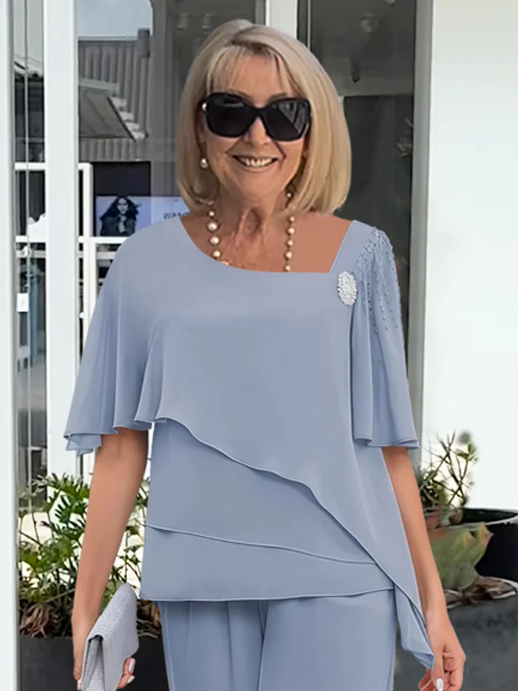 Women's Trouser Suit – Chiffon Relaxed Fit Mother Of The Bride | Emily 5