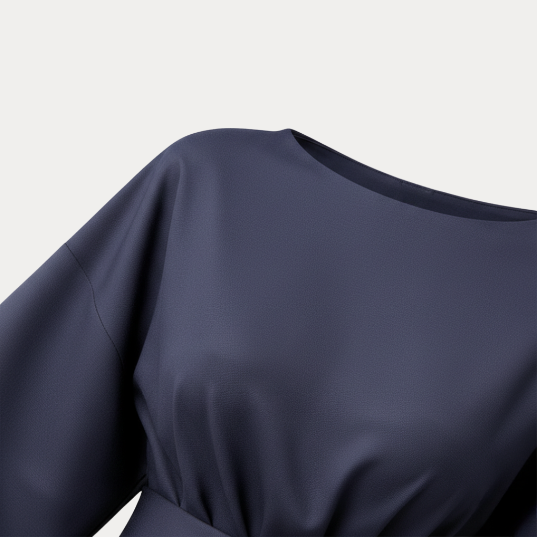 Isla | Belted Wrap Midi Dress Occasion Wear Wide Sleeve Silhouette