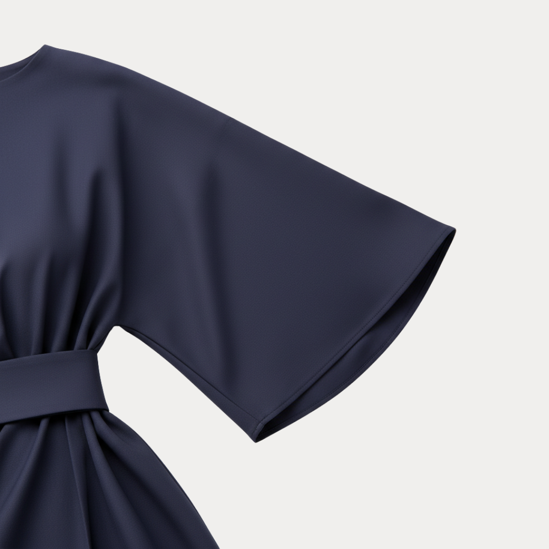 Isla | Belted Wrap Midi Dress Occasion Wear Wide Sleeve Silhouette