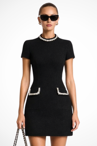 Sophie | A-Line Mini Dress Cocktail Bouclé Fabric Pockets