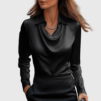 Emma | Cowl Neck Evening Silk Satin Regular Fit Blouse