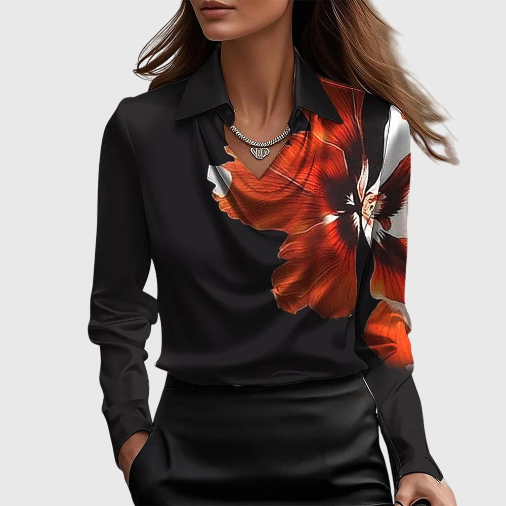 Women's Blouse – Silk Satin Regular Fit Evening | Amelia 6