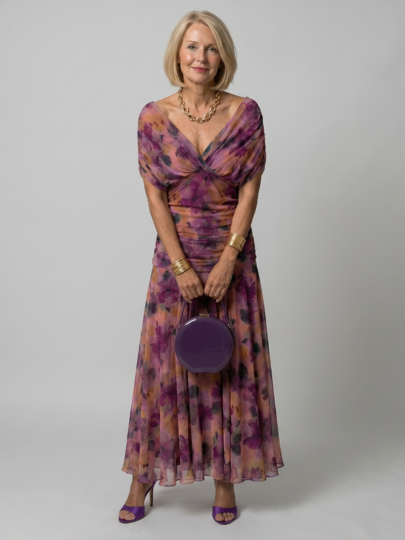 Adelaide | Women's Draped Wedding Guest Maxi Dress