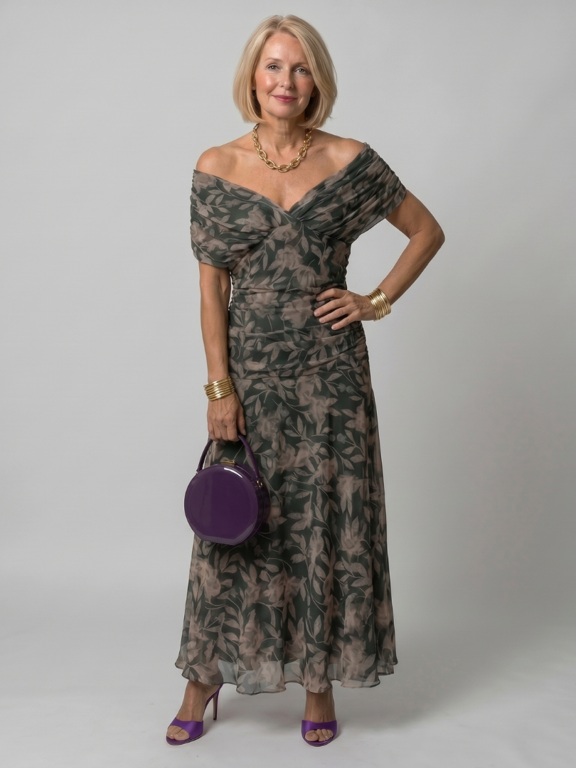 Adelaide | Women's Draped Wedding Guest Maxi Dress