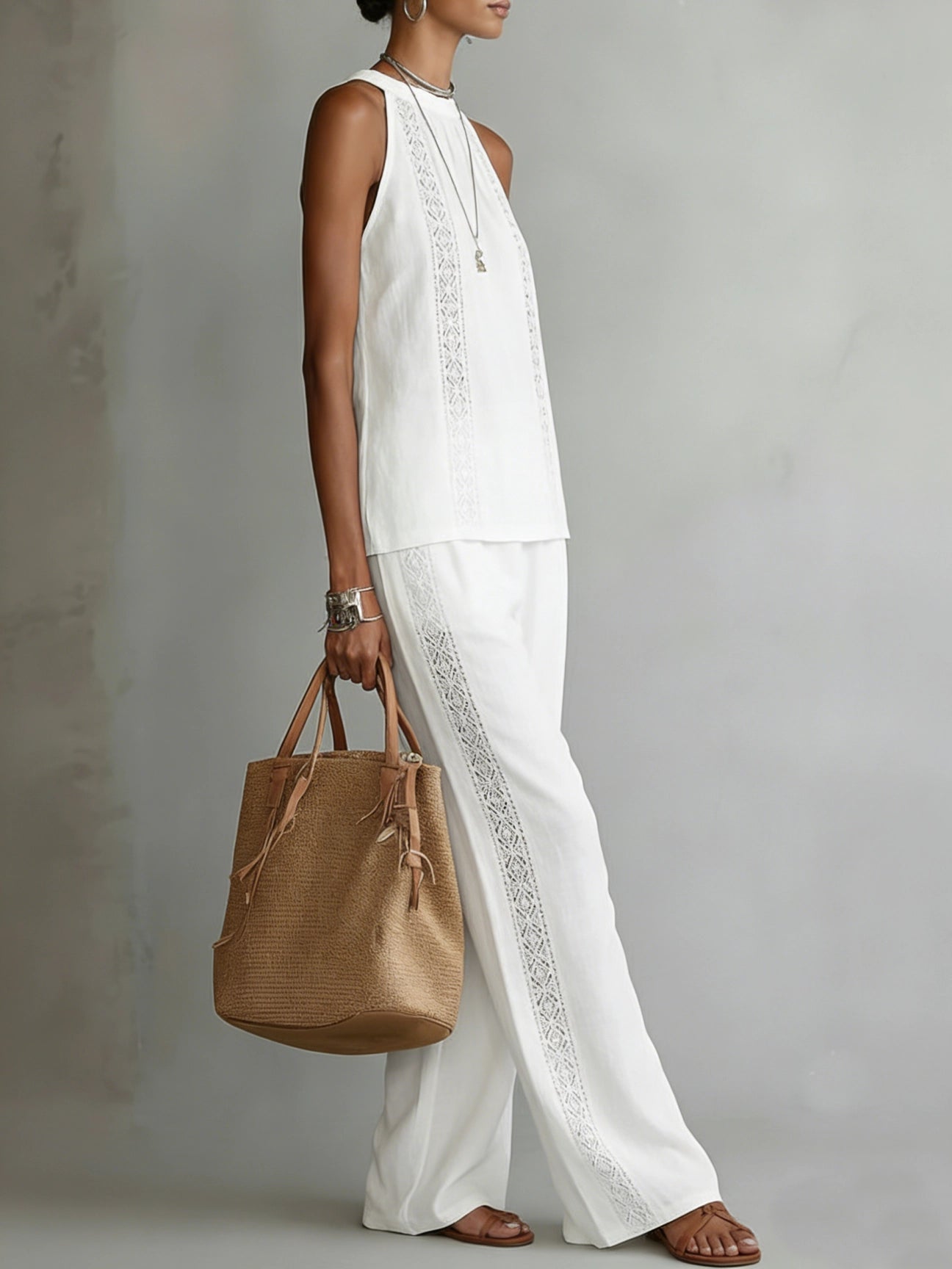 Amelia | Halter Neck Casual Relaxed Fit Two-Piece Set