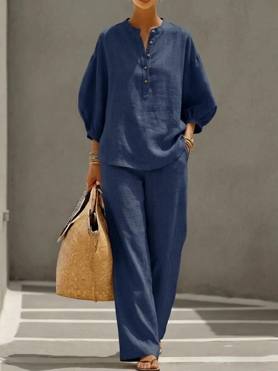 Emma | Relaxed Button-Up Casual Two-Piece Set