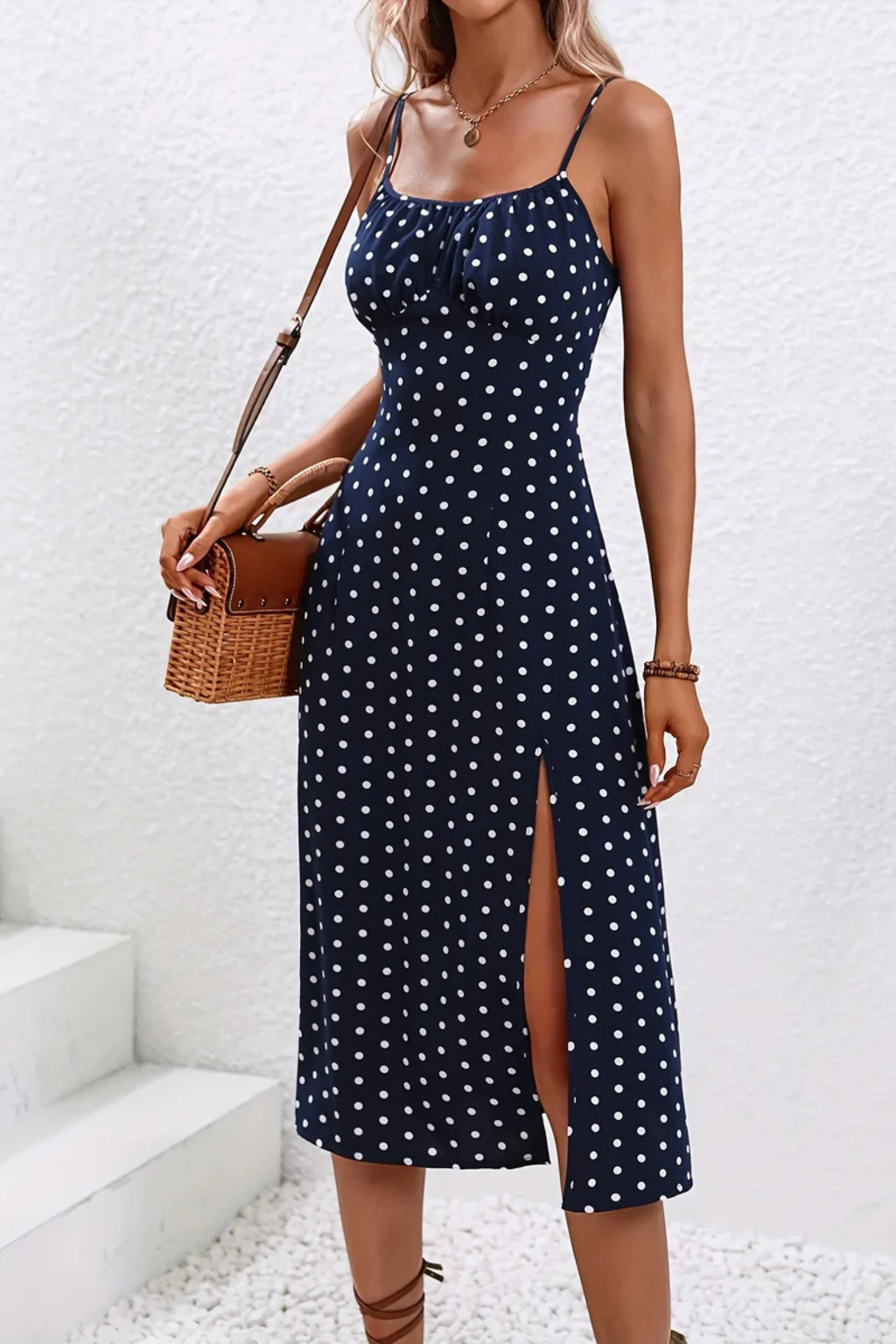 Women's Midi Dress – Lightweight Woven Slim Fit Formal Summer | Charlotte 6