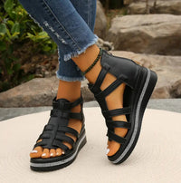 Sophie | Rhinestone Embellished Summer Event Wedge Synthetic Sandals