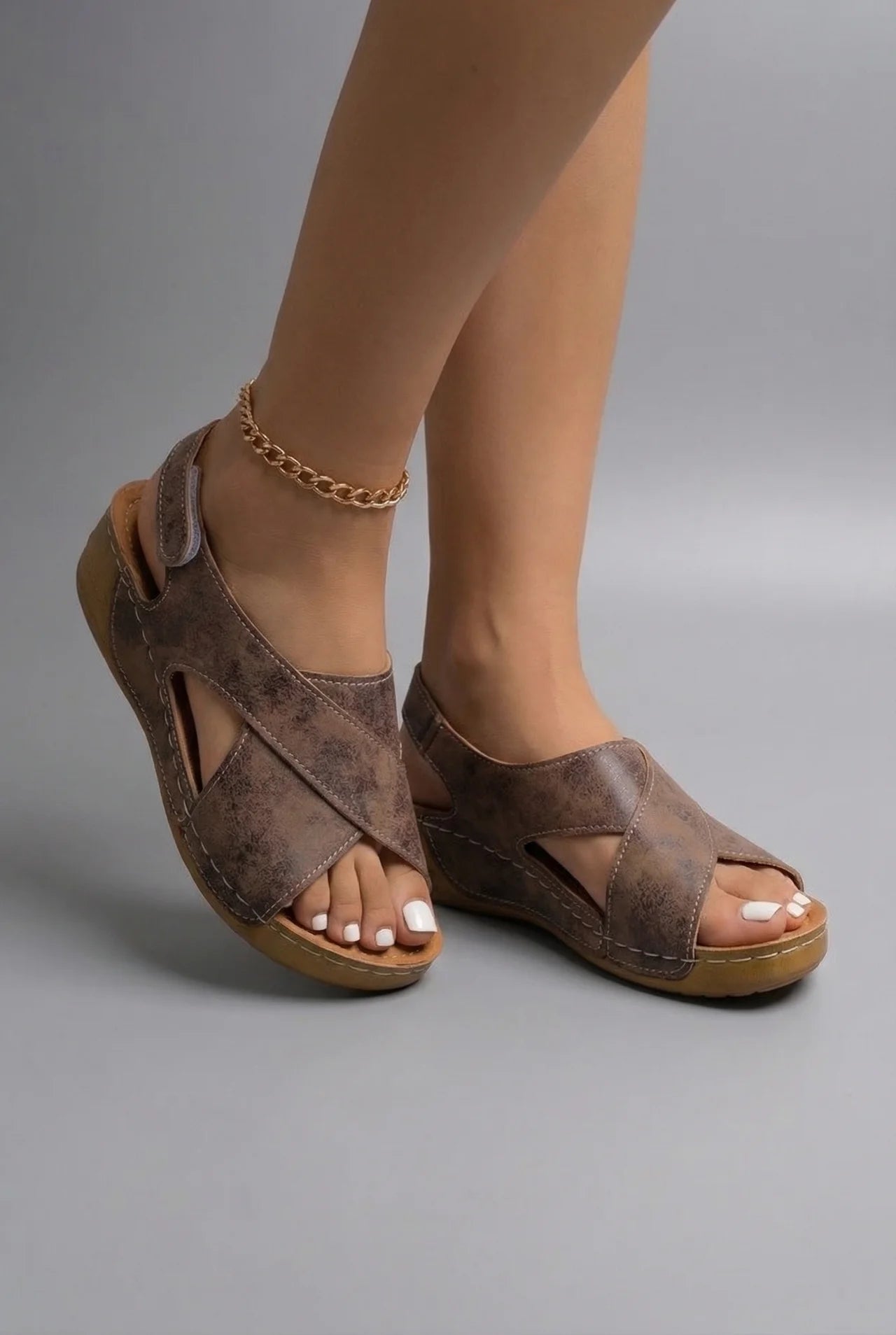 Women's Wedge Sandals – Suede Criss-Cross Design Casual Summer | Amelia 5