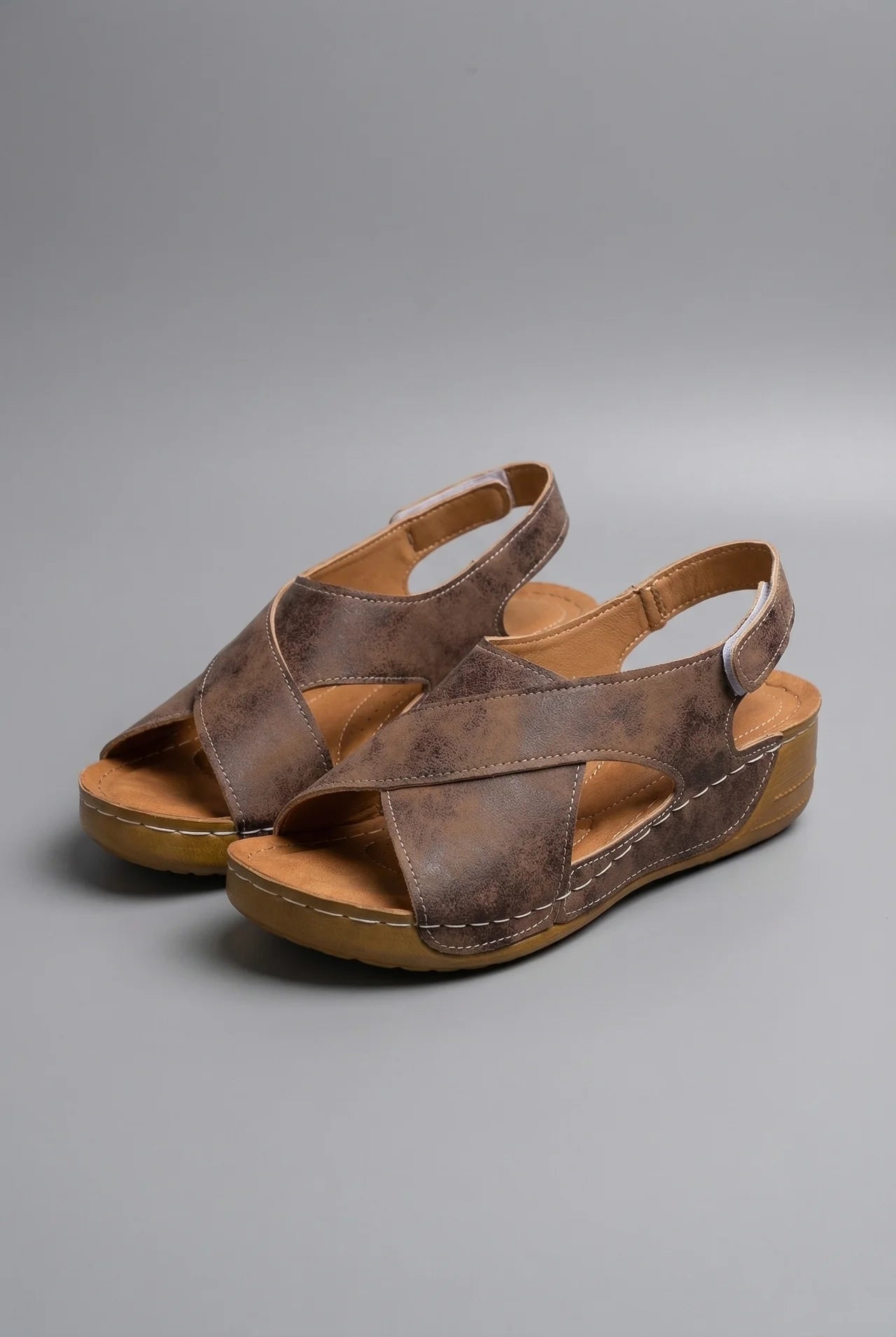 Women's Wedge Sandals – Suede Criss-Cross Design Casual Summer | Amelia 6