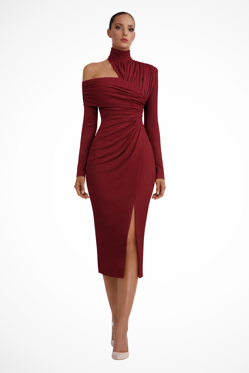 Women's Midi Dress – Premium Jersey Contoured Fit Cocktail Evening | Amelia 13