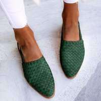 Beatrix | Woven Leather Pointed Toe Slingback Flats