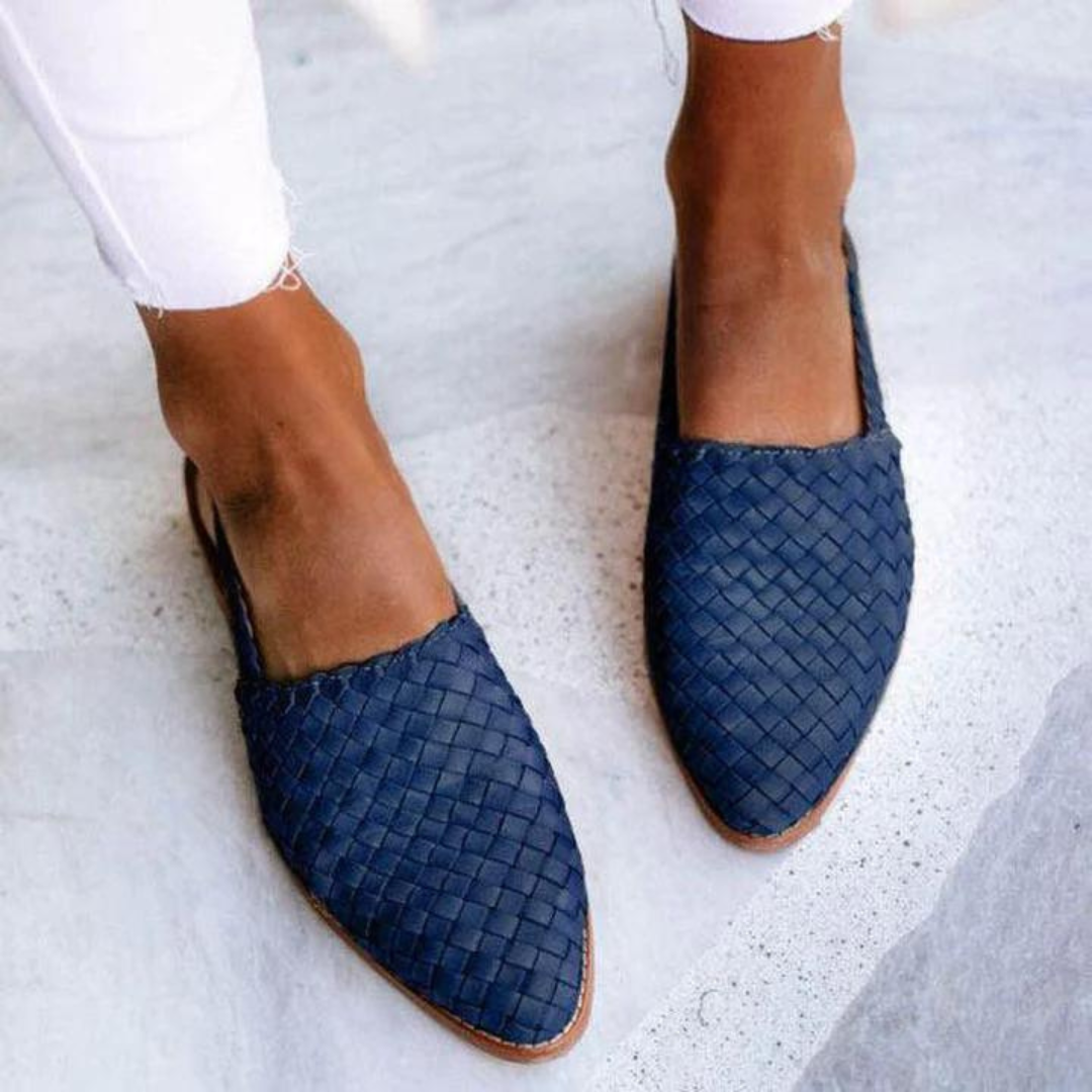 Women's Pointed Flats – Woven Leather Slingback Casual | Amelia 4