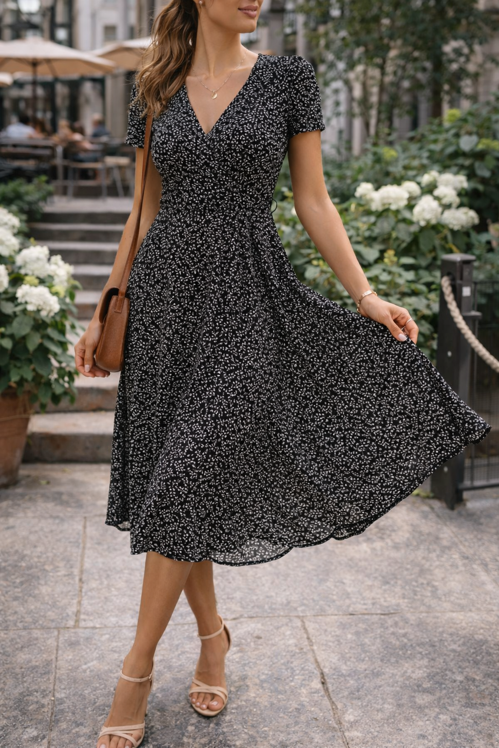 Women's Midi Dress – Lightweight Floral A-Line Casual Summer | Eliza 5