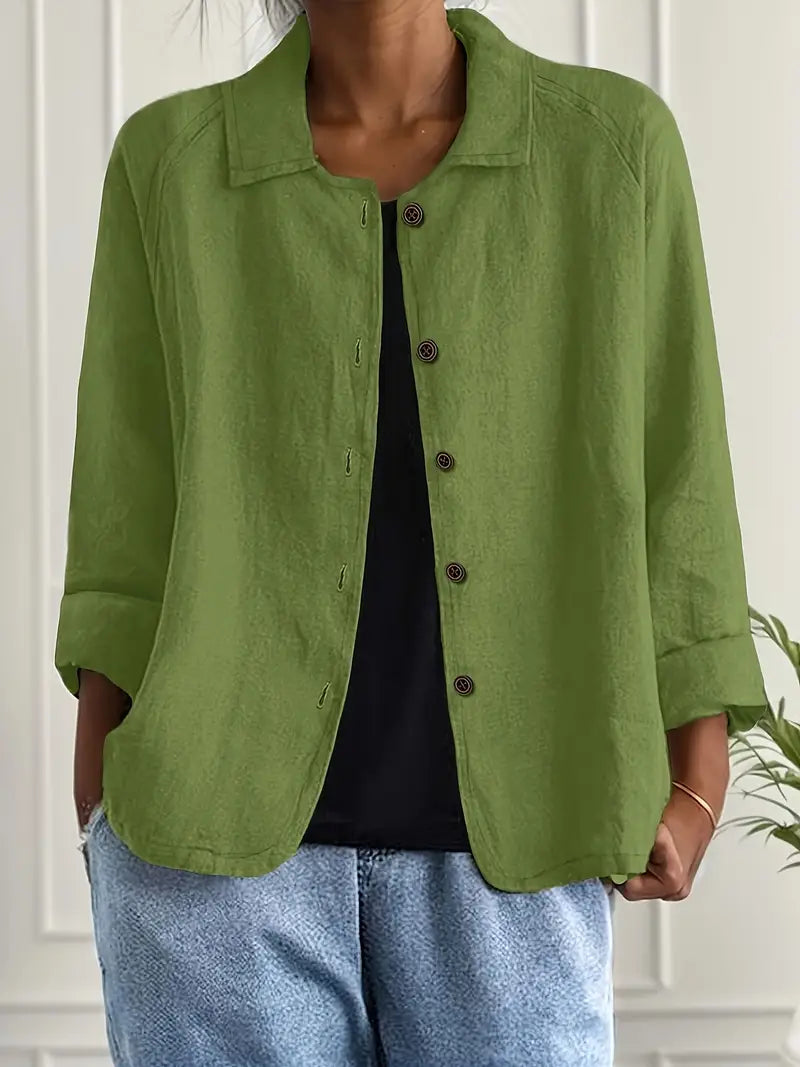 Emma | Lightweight Casual Button Front Relaxed Fit Shirt