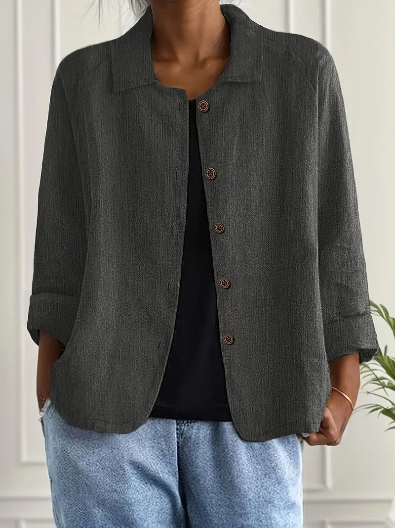 Emma | Lightweight Casual Button Front Relaxed Fit Shirt