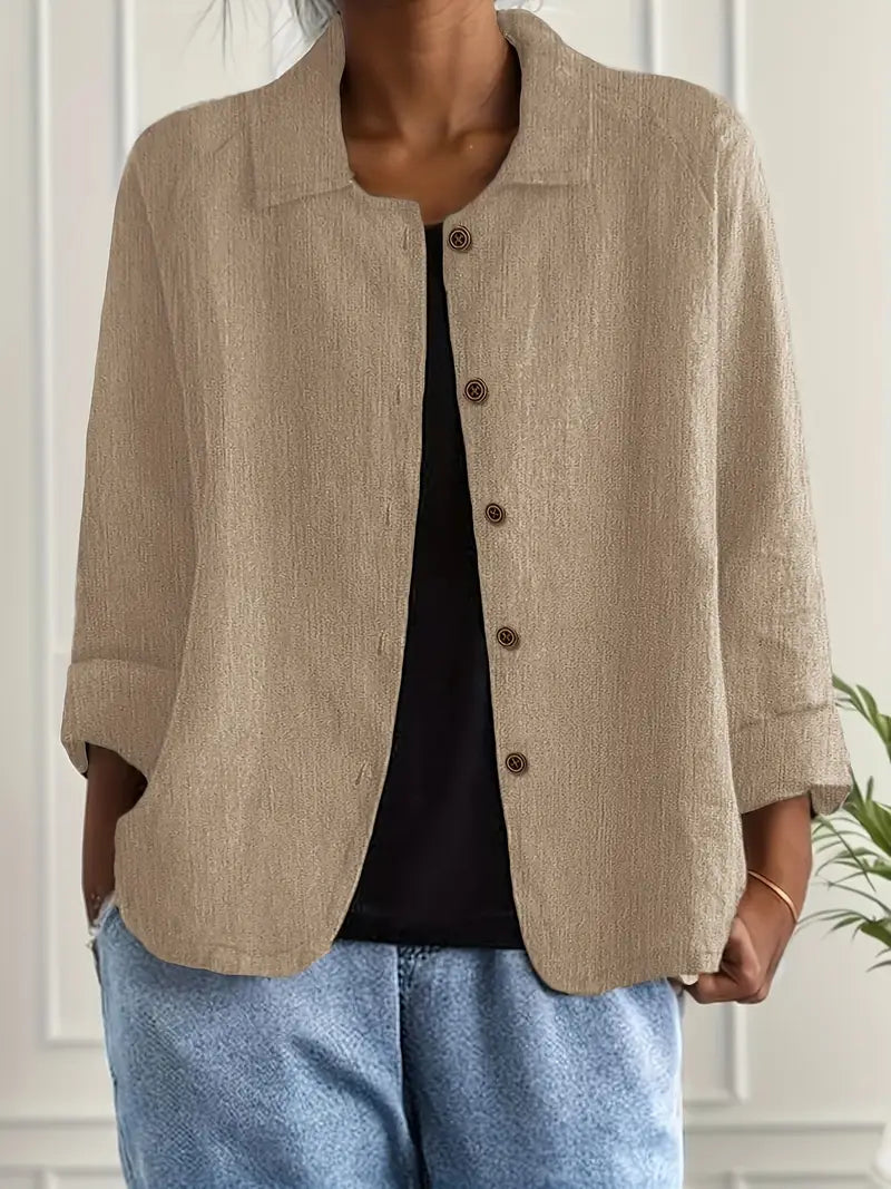 Emma | Lightweight Casual Button Front Relaxed Fit Shirt