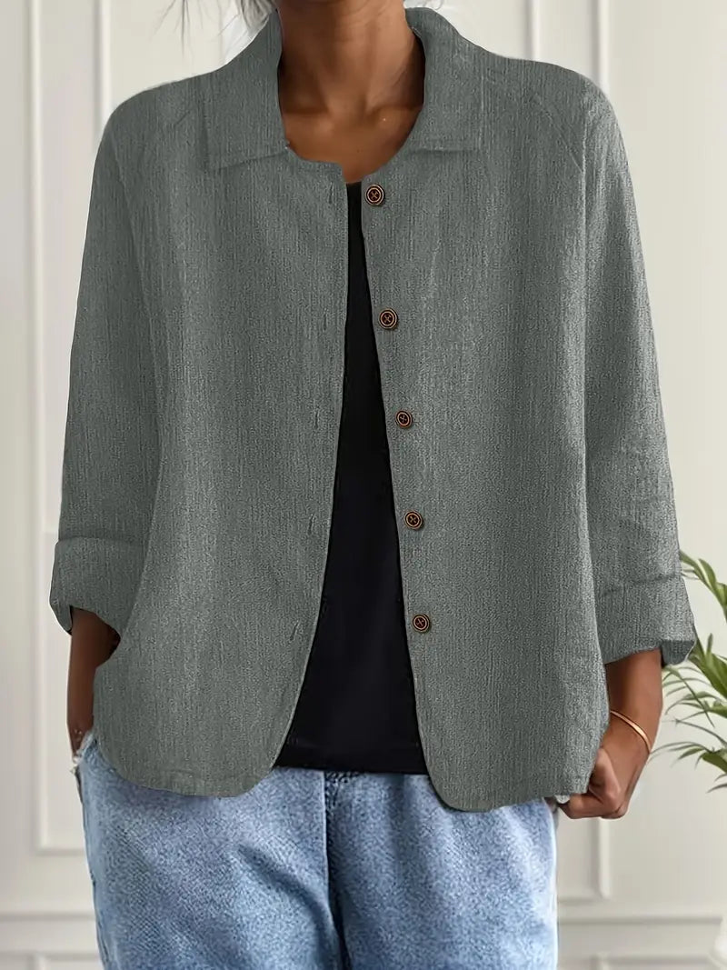 Emma | Lightweight Casual Button Front Relaxed Fit Shirt