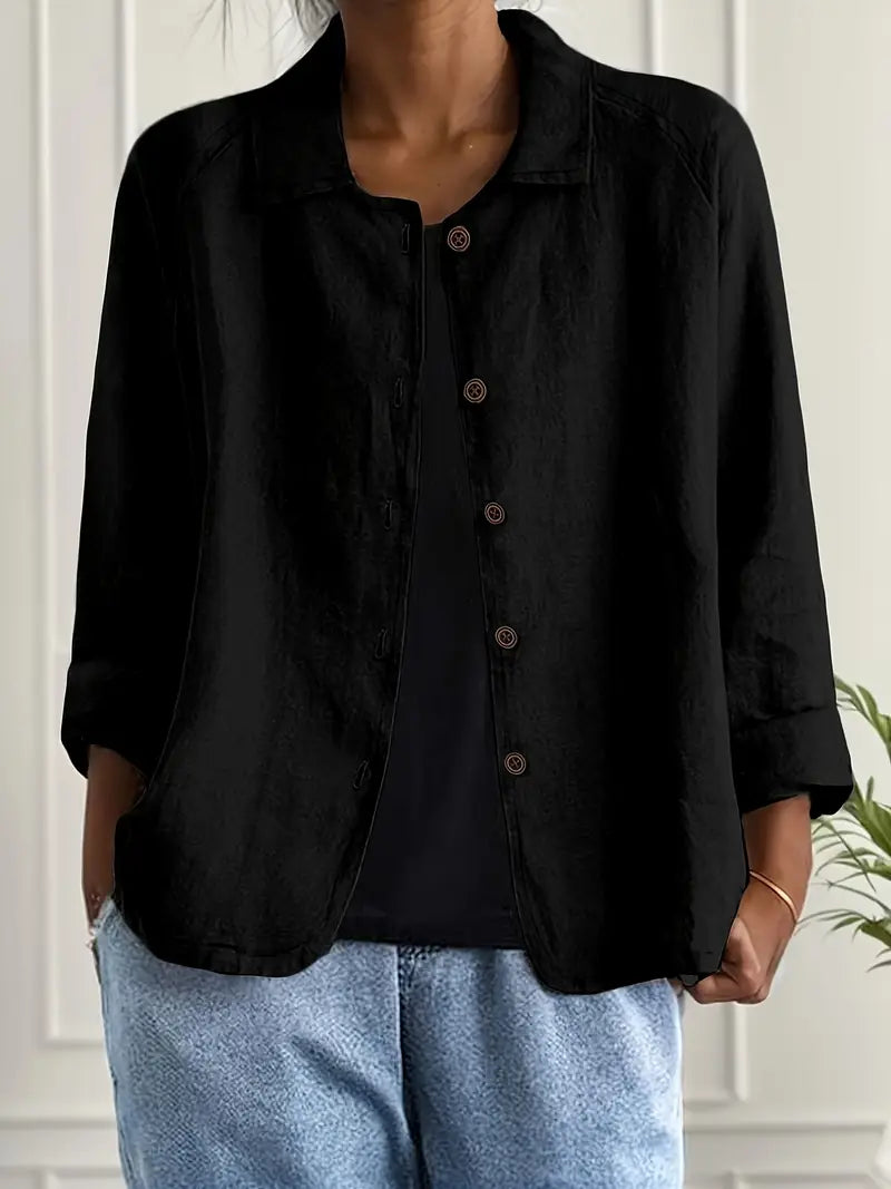 Emma | Lightweight Casual Button Front Relaxed Fit Shirt