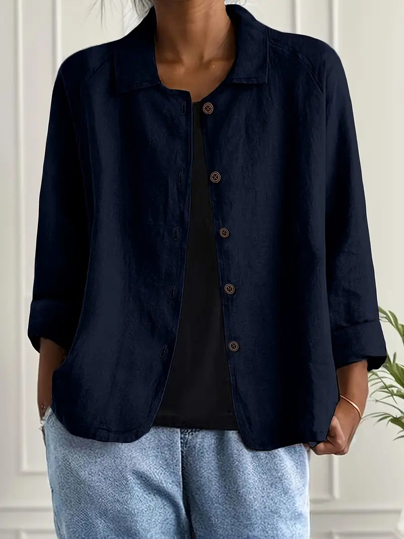 Emma | Lightweight Casual Button Front Relaxed Fit Shirt